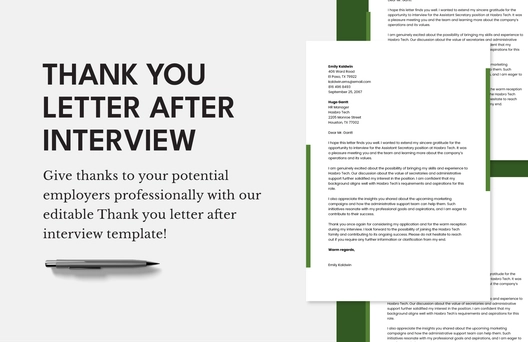 Thank You Letter after Interview