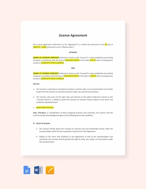 License Agreement Template