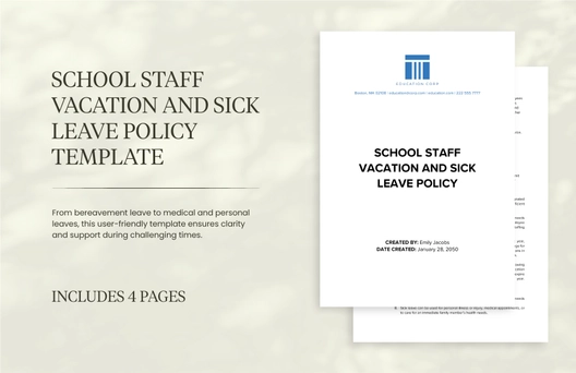 School Staff Vacation and Sick Leave Policy Template