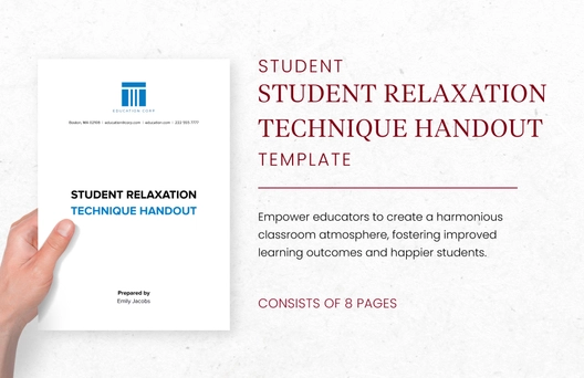 Student Relaxation Techniques Handout Template