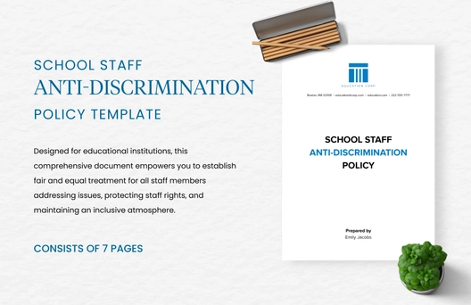 School Staff Anti-Discrimination Policy Template