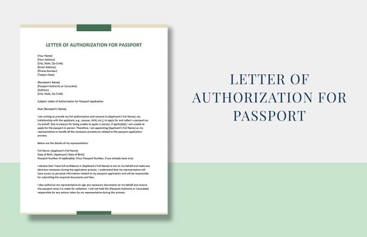 Letter of Authorization for Passport