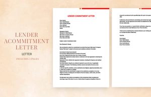 Lender commitment letter