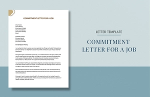 Commitment Letter For A Job