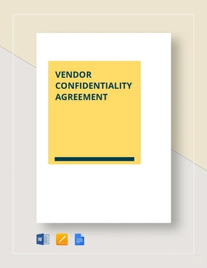 Vendor Confidentiality Agreement Template
