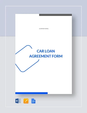 Car Loan Agreement Form Template