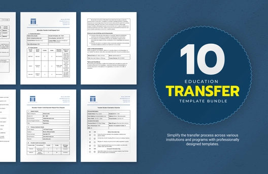 10 Education Transfer Template Bundle