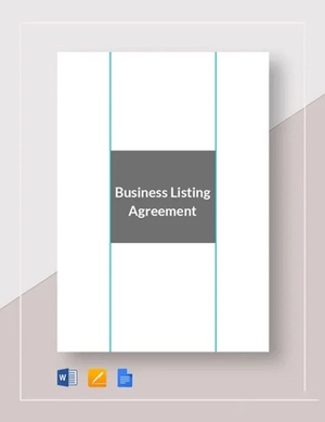 Business Listing Agreement Template