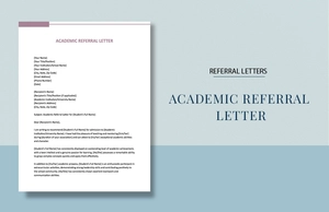 Academic Referral Letter