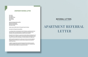 Apartment Referral Letter