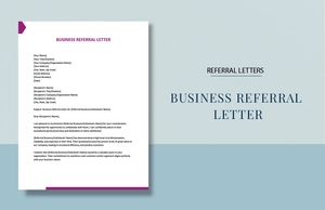 Business Referral Letter