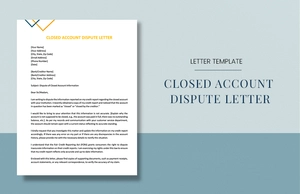 Closed Account Dispute Letter
