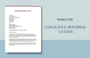 Colleague Referral Letter