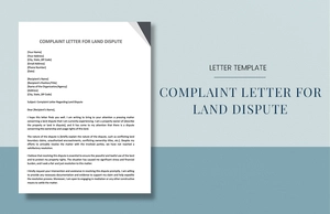 Complaint Letter For Land Dispute Complaint Letter For Land Dispute
