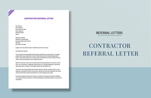 Contractor Referral Letter