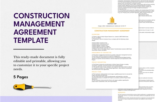 Construction Management Agreement Template