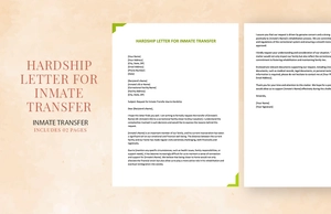 Hardship Letter For Inmate Transfer