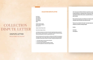 Collection Dispute Letter