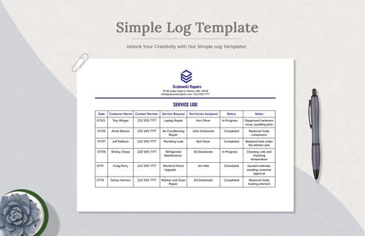 Simple Log Template