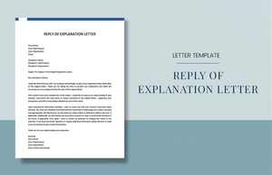 Reply Of Explanation Letter