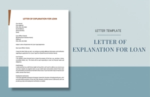 Letter of Explanation For Loan