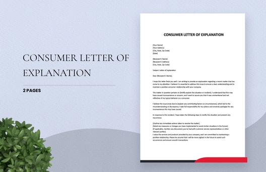Consumer Letter Of Explanation Consumer Letter Of Explanation