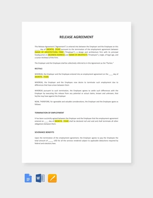 Release Agreement Template