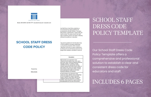 School Staff  Dress Code Policy Template