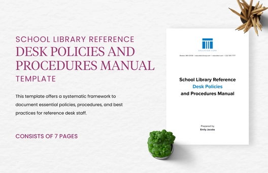 School Library Reference Desk Policies and Procedures Manual Template