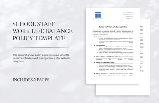 School Staff Work-Life Balance Policy Template