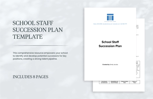 School Staff Succession Plan Template