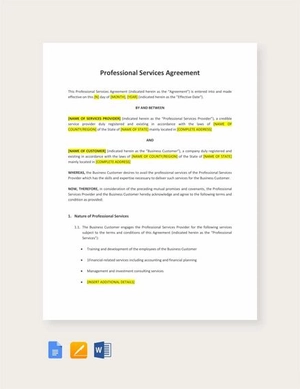 Professional Services Agreement Template