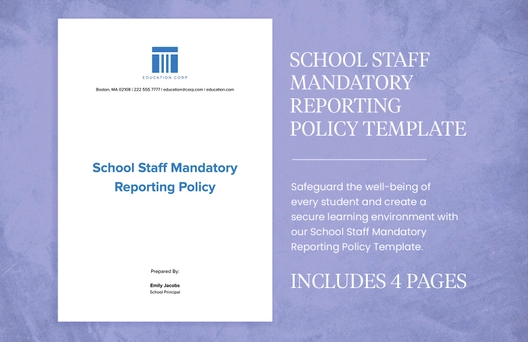 School Staff  Mandatory Reporting Policy Template