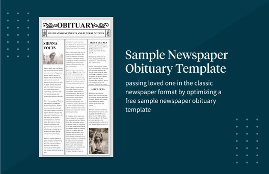 Sample Newspaper Obituary Template Sample Newspaper Obituary Template