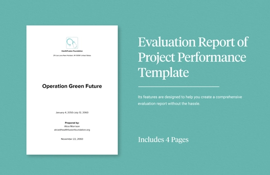 Evaluation Report of Project Performance Template Evaluation Report of Project Performance Template