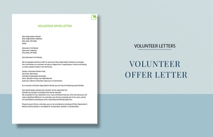Volunteer Offer Letter