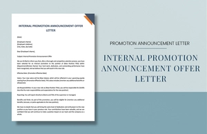 Internal Promotion Announcement Offer Letter
