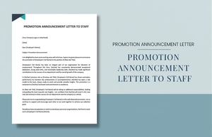 Promotion Announcement Letter to Staff