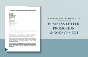 Business Letter Promotion Announcement