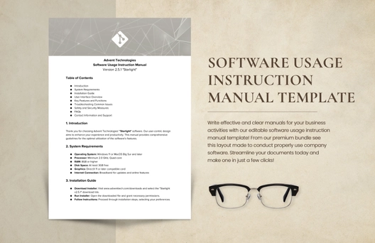 Software Usage Instruction Manual Template