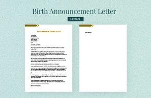 Birth Announcement Letter