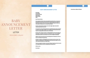 Baby Announcement Letter