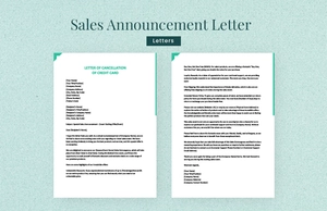 Sales Announcement Letter