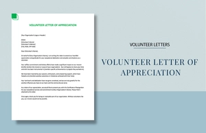 Volunteer Letter Of Appreciation