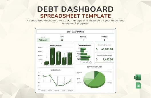 Debt Dashboard Spreadsheet Template