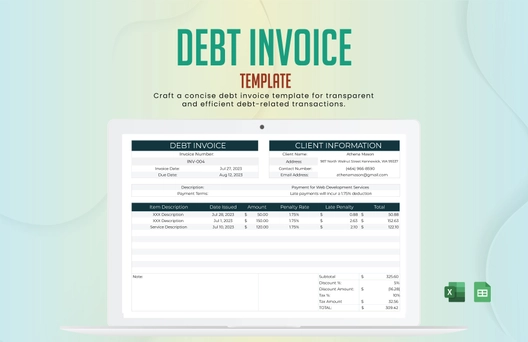Debt Invoice Template