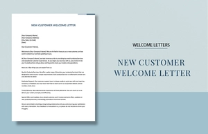 New Customer Welcome Letter