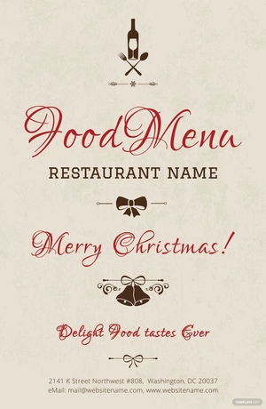 Christmas Menu Poster Template