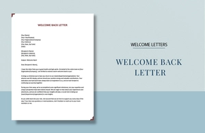 Welcome Back Letter