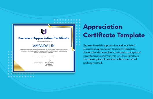 Appreciation Certificate Template